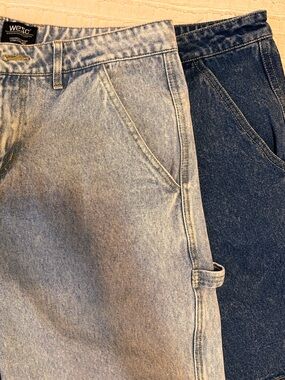 2 Wesc Men's Relaxed Fit Denim Jean shorts carpenter style